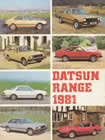 Datsun Range sales brochure cover 1981