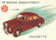 MG Magnette Dutch brochure cover 1954