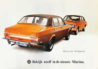 Morris Marina Mk II 1.8 special brochure cover 1976
