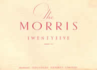 Morris Twentyfive sales brochure cover 1938