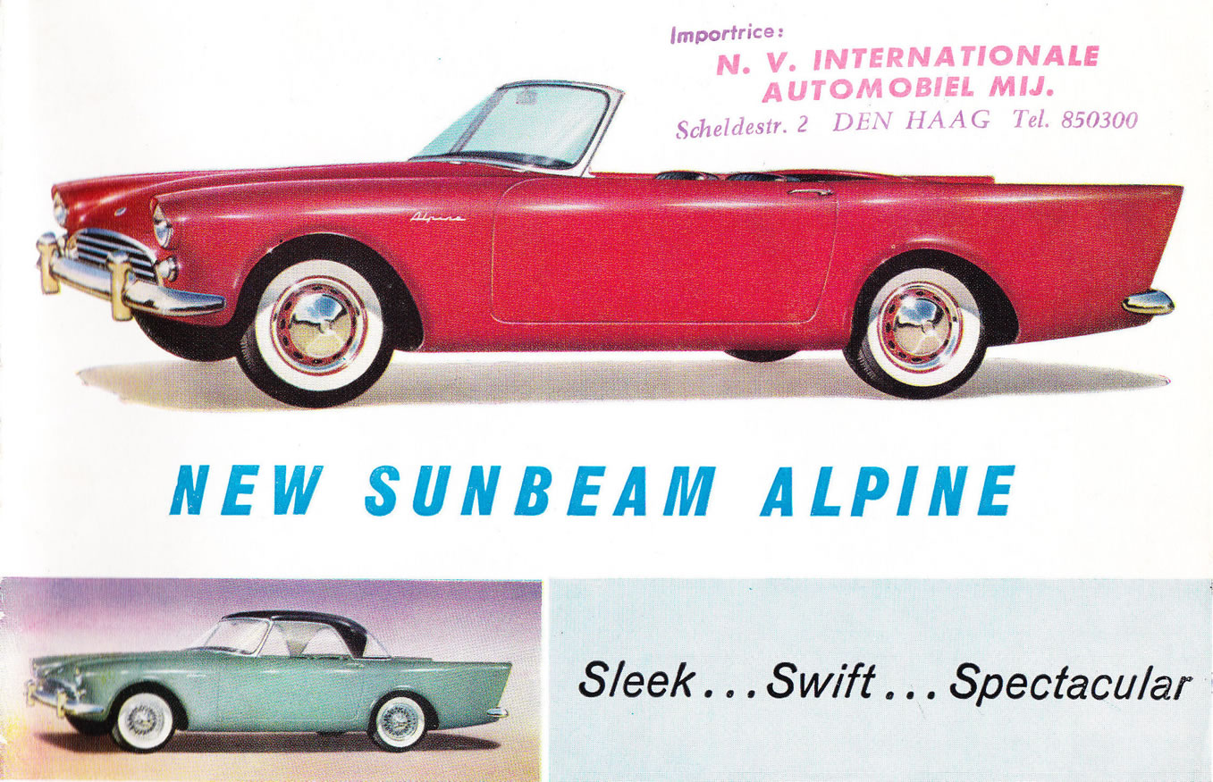 Sunbeam Alpine Series I  sales brochure cover 1959