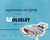 wolseley range 1961 brochure cover